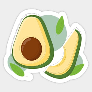 Fresh green avocado slices Sticker